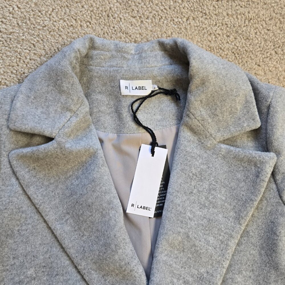 NWT Wool Angora Boyfriend Coat-The Reset R Label Ice Grey - Picture 4 of 14